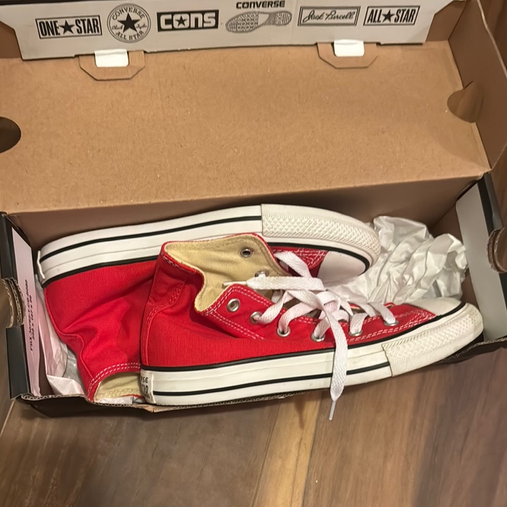 Converse Red and White Chuck Taylor Sneakers